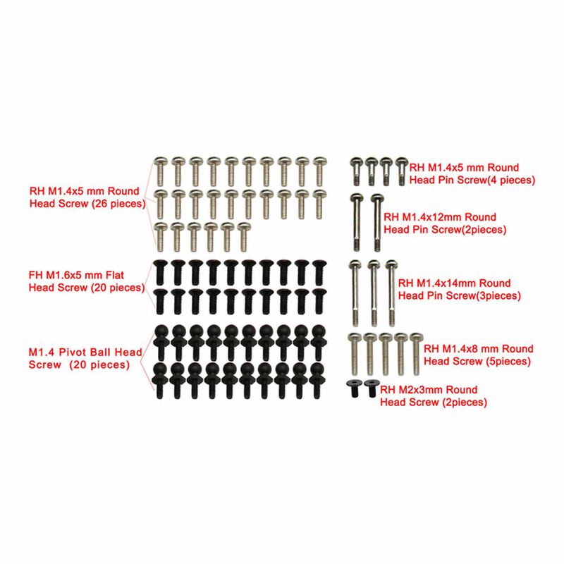 Hot Racing Stainless Steel Screw Hardware Set for 1/24 Losi Micro-B Buggy HRALMCB14SS