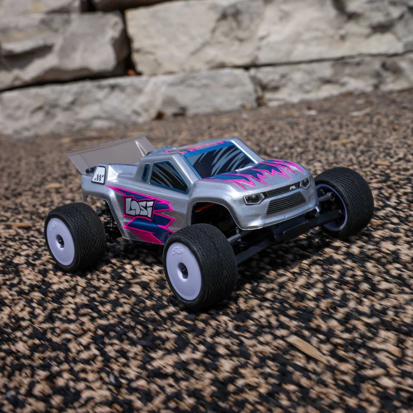 Losi 1/28 Micro-T 2S 2WD RTR Stadium Truck (Battery & Charger Included), Silver