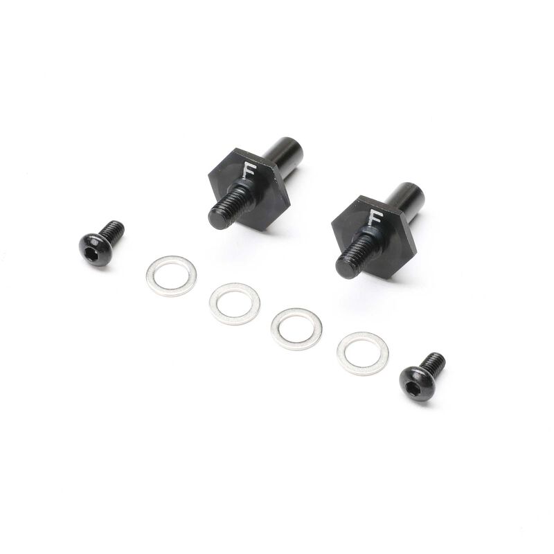 Front Axle Set, Aluminum, Black, 12mm: 22S Sprint