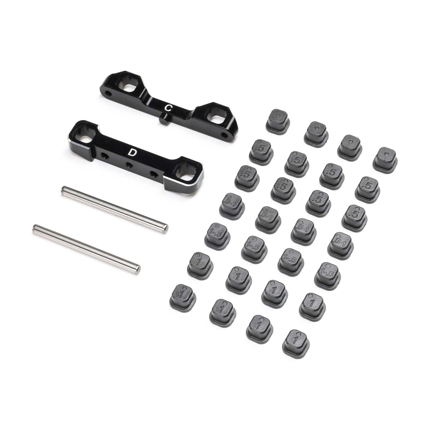 Losi Adjustable Pivot Set C & D, Black: 22S Sprint