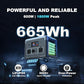 Portable Power Station 600W 665.6Wh LiFePO4 Battery Backup Solar Generator with 2x 600W AC Outlets(Surge 1800W),LED Lights,Music Player&UPS Function for Home,RV,Campinp