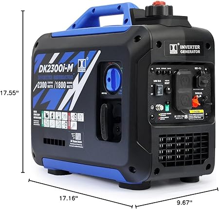 DK 2300W Mini Inverter Generator, 30lbs Ultra-lightweight, Gas Powered, Quite & Compact, for Outdoor Activities Car Camping Mobility (DK2300i-M)