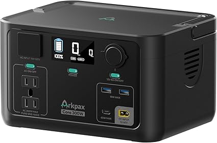 Portable Power Station, 300W Solar Generator (Peak 600W), 192Wh LiFePO4 Battery Backup, 1.5hrs Fast Charging, for Hurricane Emergency/Outdoor Camping/Traveling/Home Use (Solar Panel Optional)
