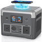 Portable Power Station 600W 665.6Wh LiFePO4 Battery Backup Solar Generator with 2x 600W AC Outlets(Surge 1800W),LED Lights,Music Player&UPS Function for Home,RV,Campinp