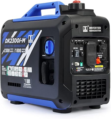 DK 2300W Mini Inverter Generator, 30lbs Ultra-lightweight, Gas Powered, Quite & Compact, for Outdoor Activities Car Camping Mobility (DK2300i-M)