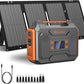 Portable Solar Generator, 300W Portable Power Station with Foldable 60W Solar Panel, 110V Pure Sine Wave 280Wh Lithium Battery Pack with USB DC AC Outlet for Home Use RV Van Outdoor Camping-Orange