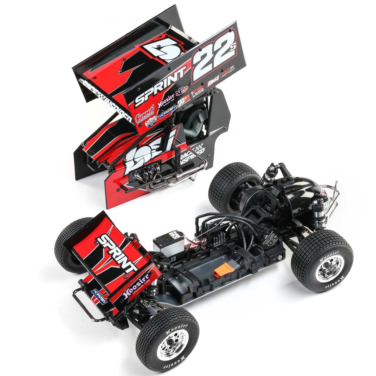 Losi 22S Sprint, RTR with Battery and Charger, Red: 1/10 2WD