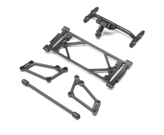Losi Front Wing Mount Set, Black: 22S Sprint