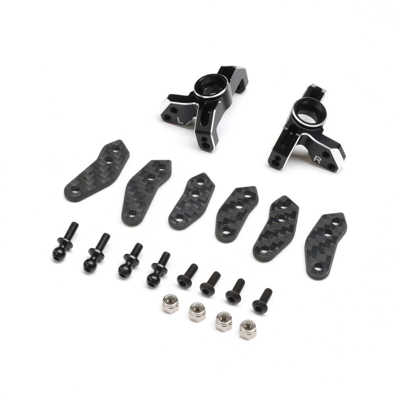 Losi Spindle Set, Aluminum, Black: 22S Sprint