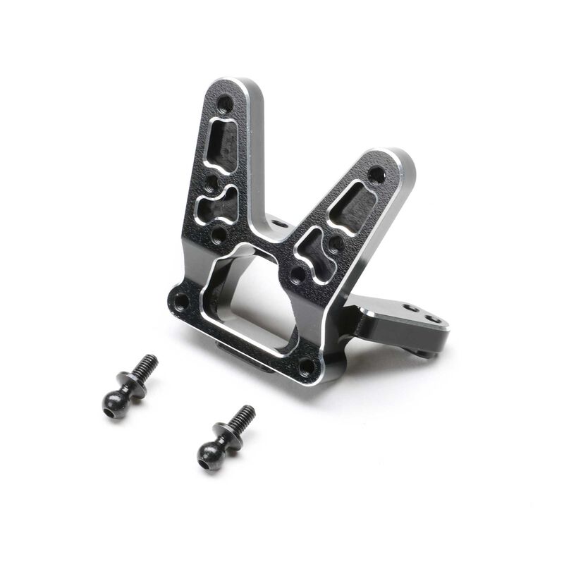 Losi Rear Bulkhead, Aluminum, Black: 22S Sprint