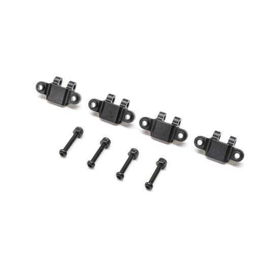 Losi Lower Shock Mount, Aluminum, Black(4): Mini LMT